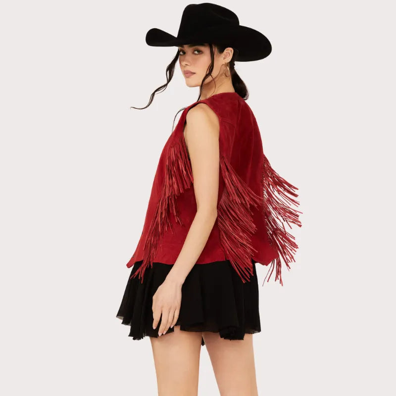 Women's Scully Fringe Suede Vest image 3