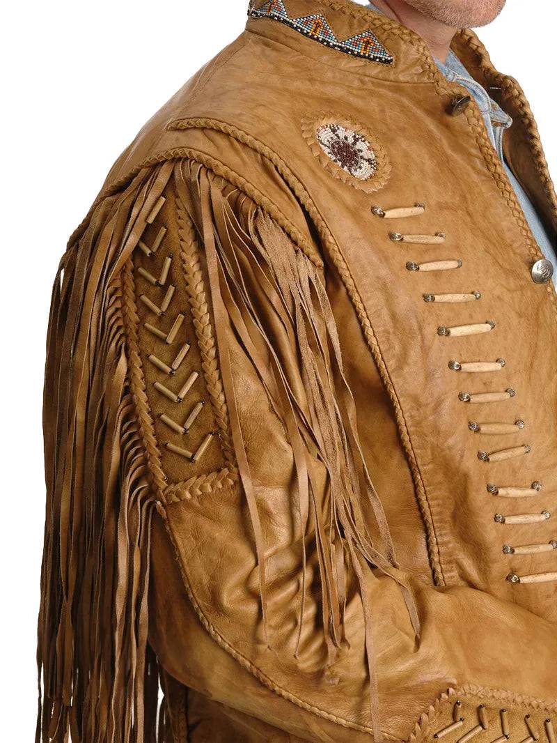 Mens Fringe Leather Jacket image 2