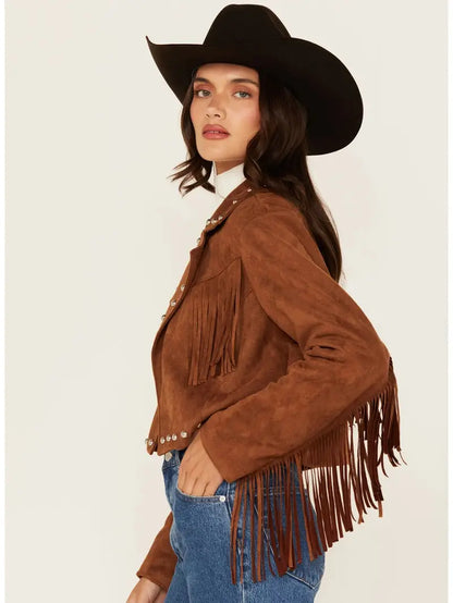 26 International Women's Suede Fringe Jacket image 3