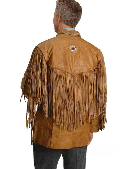 Mens Fringe Leather Jacket image 1