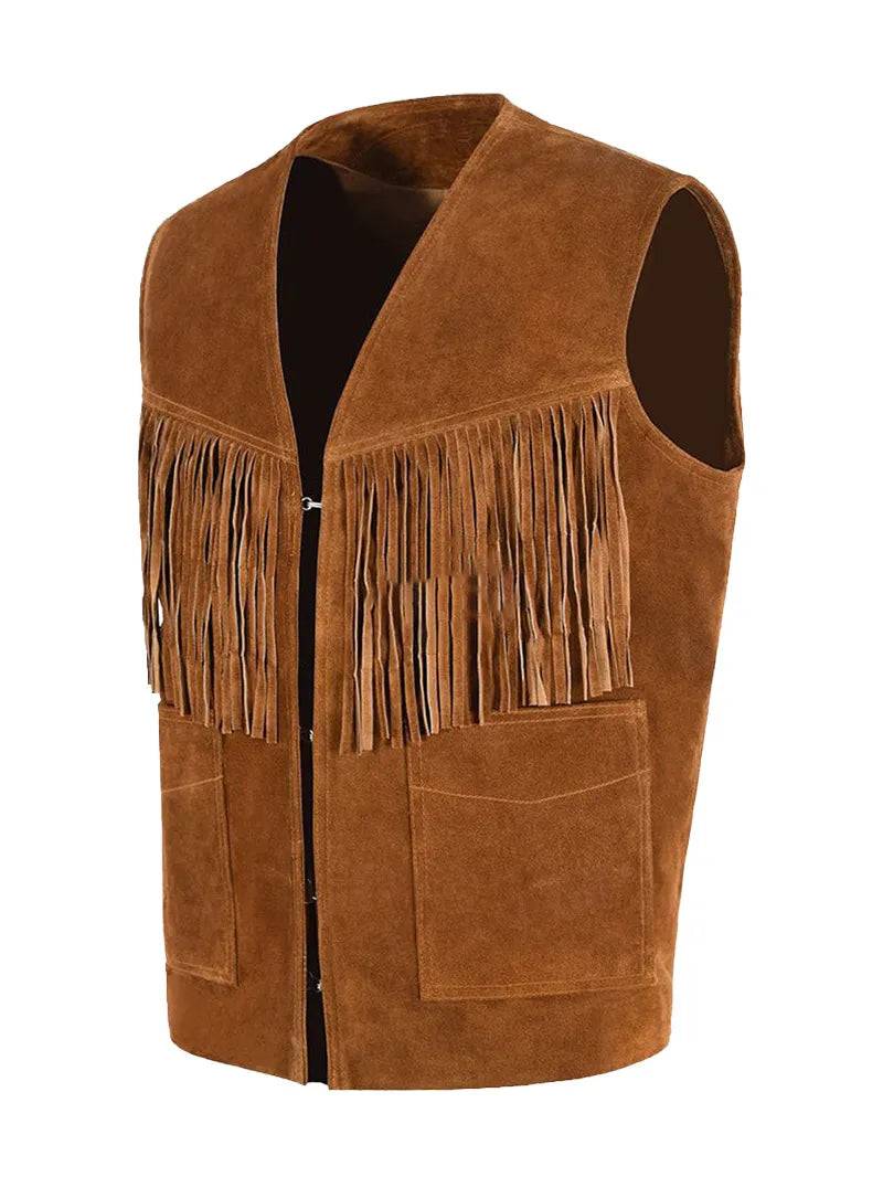 1879 Vintage Suede Fringe Leather Vest image 1
