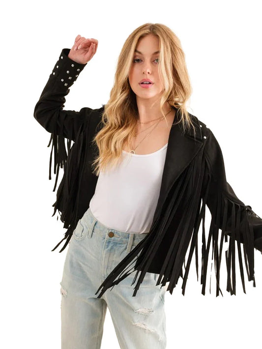 Studded Fringe Open Western Jacket image 0