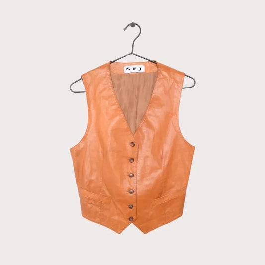 Caramel Leather Vest image 0