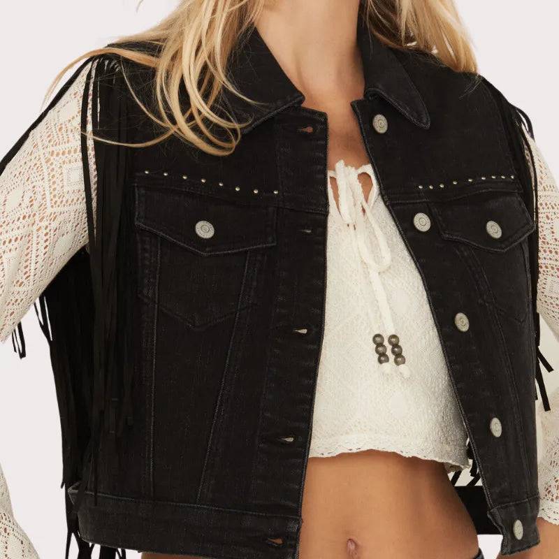 Women's Idyllwind Studded Fringe Vest image 2