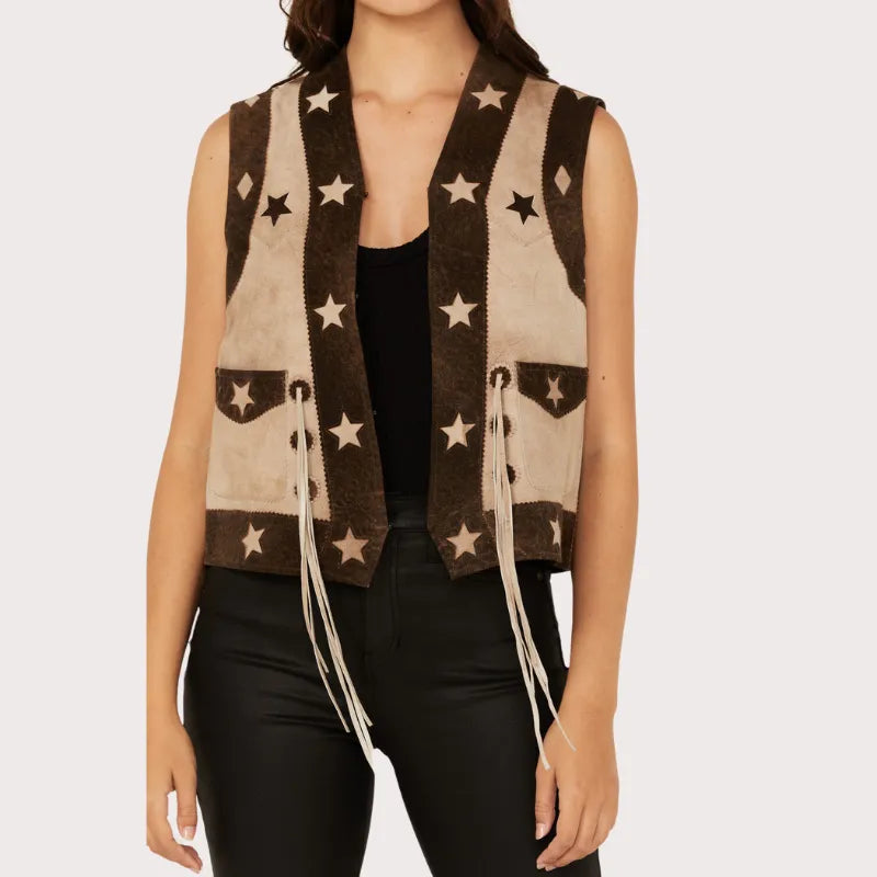 Scully Women's Star Leather Vest image 2
