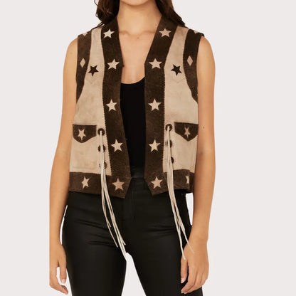 Scully Women's Star Leather Vest image 2