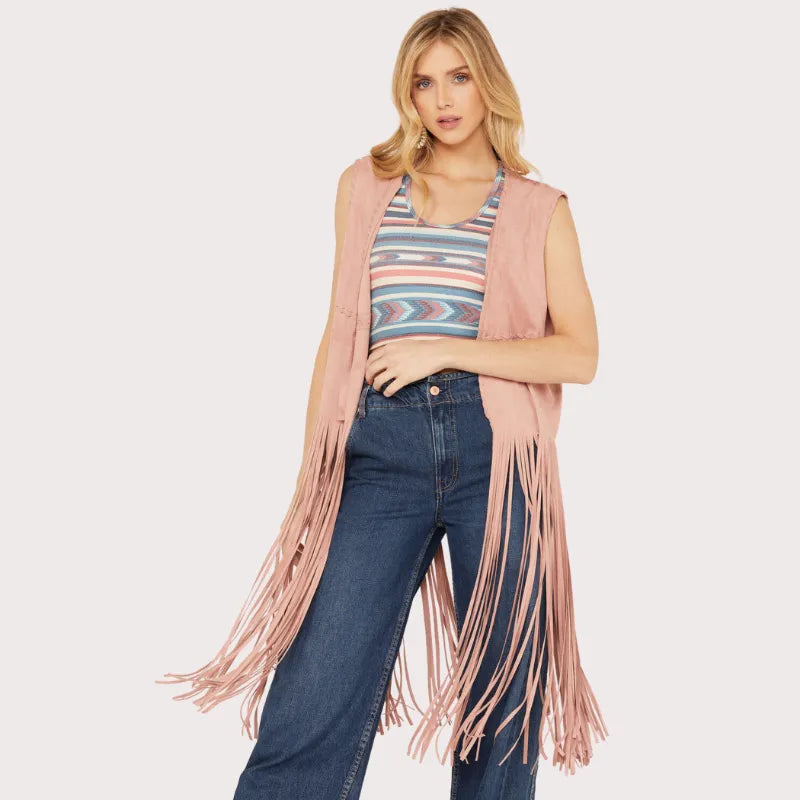 Fornia Women's Fringe Faux Suede Vest image 1