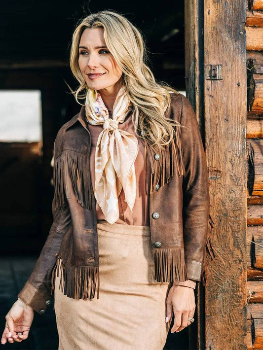 Vintage Fringe Leather Jacket image 0