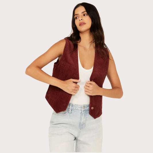 Wrangler Women's Corduroy Slim Fit Button-Down Vest image 0