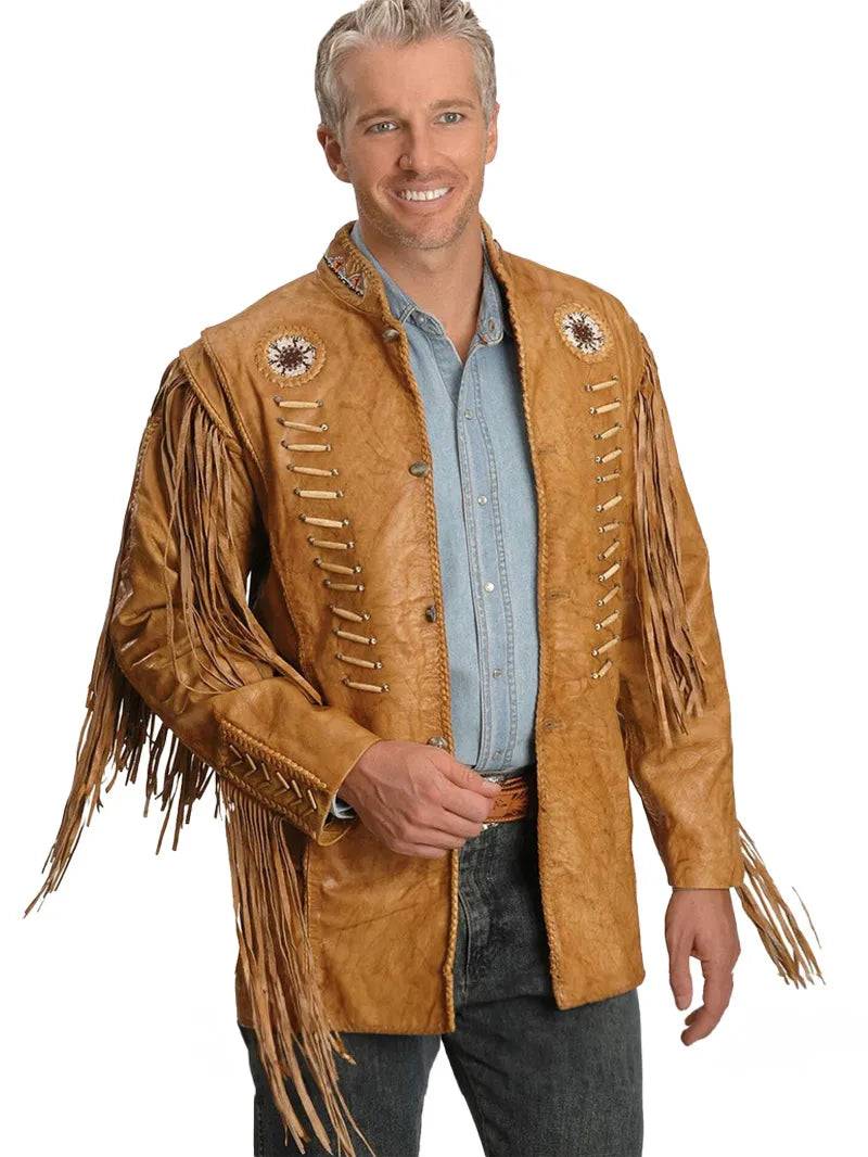 Mens Fringe Leather Jacket image 0
