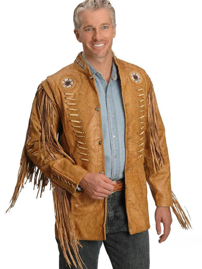 Mens Fringe Leather Jacket image 0