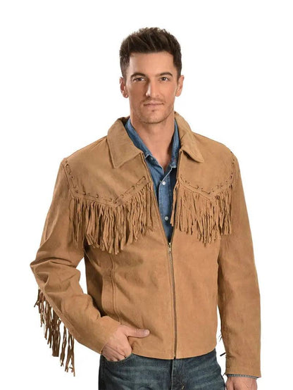 Scully Men's Western Fringed Suede Leather Jacket image 1