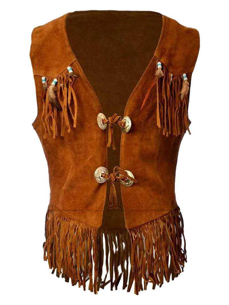Leather Fringe Vest image 0