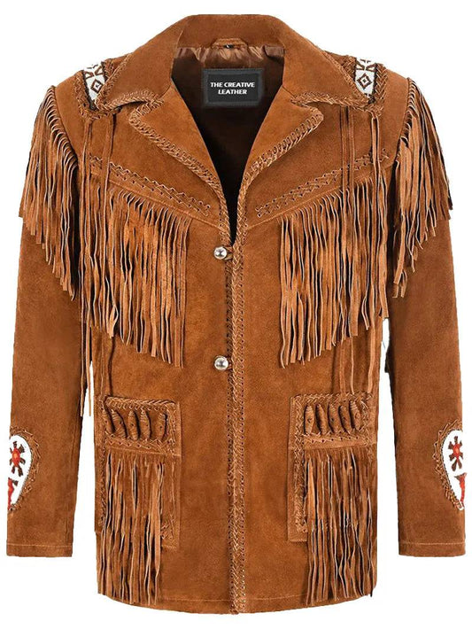 Beaded and Fringed Suede Jacket image 0