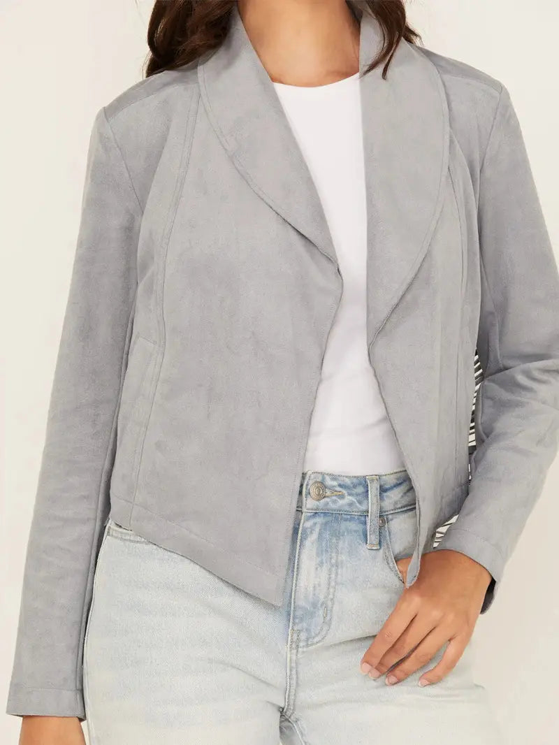 Women's Suede Leather Fringe Jacket image 2