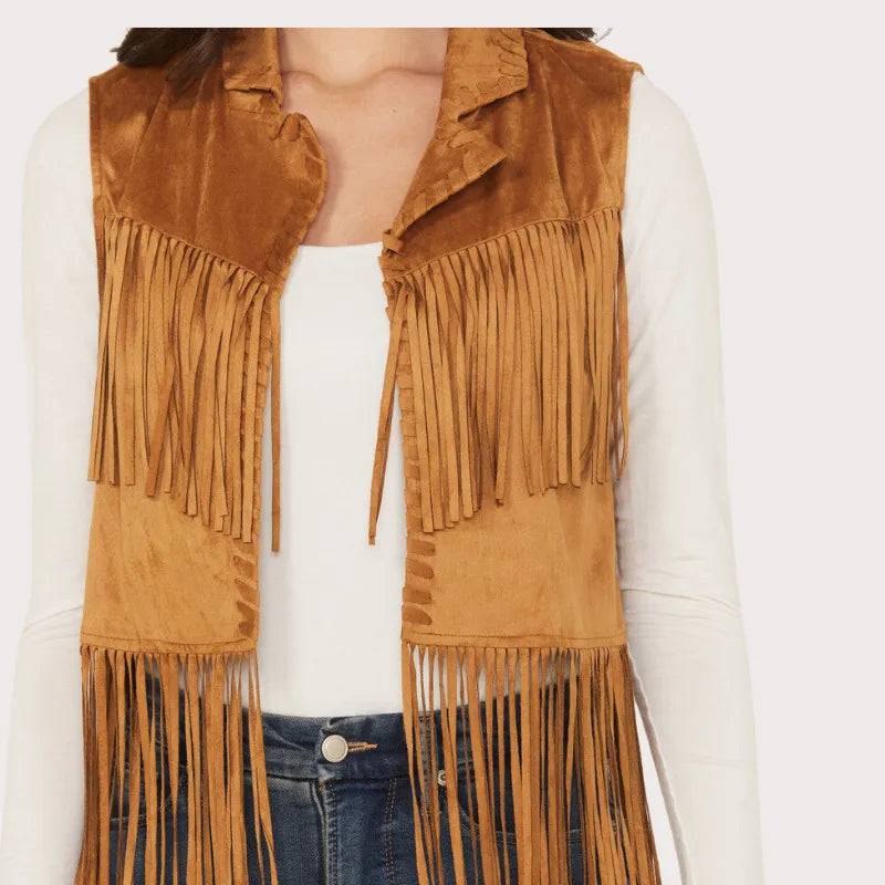 Wrangler X Lainey Wilson Women's Festival Fringe Faux Suede Vest image 2