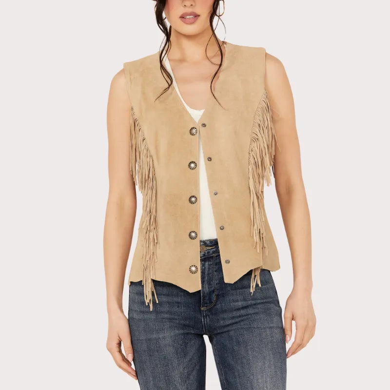 Scully Women's Fringe Suede Vest image 2