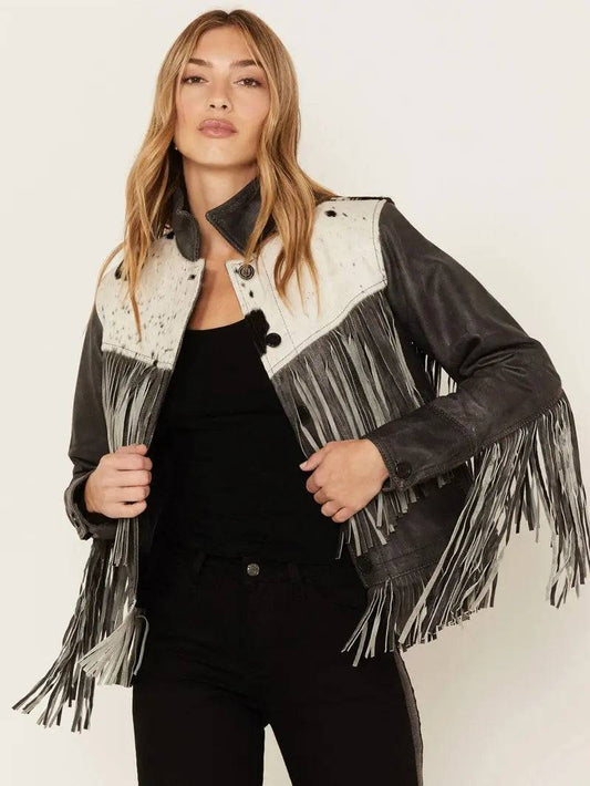 Frontier Blackstone Cowhide and Fringe Leather Jacket image 0