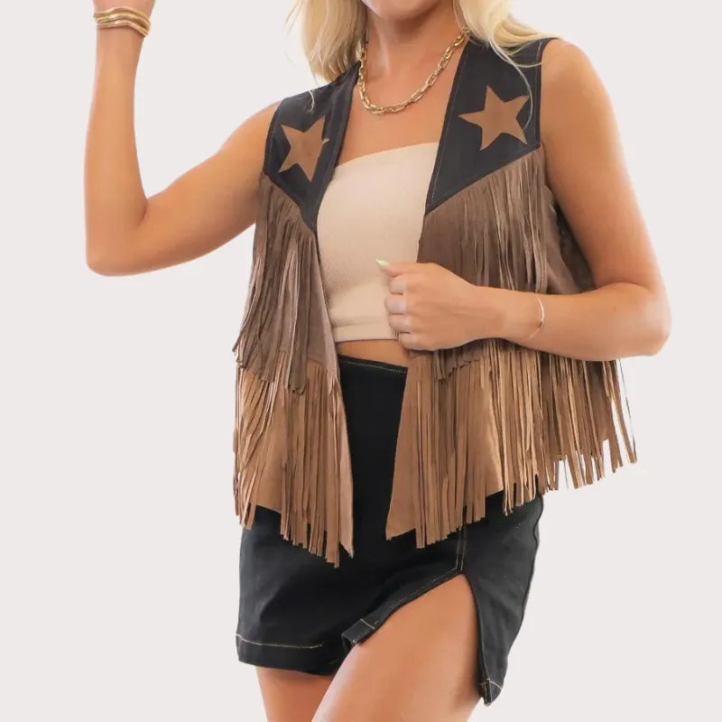 Women's Rodeo Star Suede Fringe Vest image 0