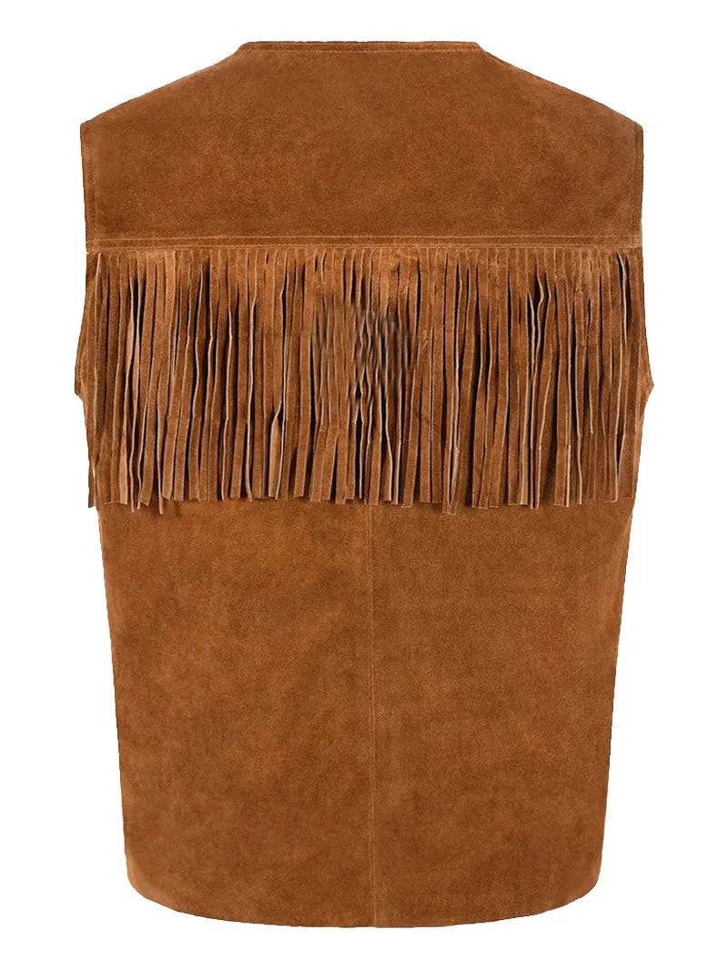 1879 Vintage Suede Fringe Leather Vest image 3