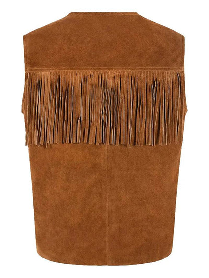 1879 Vintage Suede Fringe Leather Vest image 3
