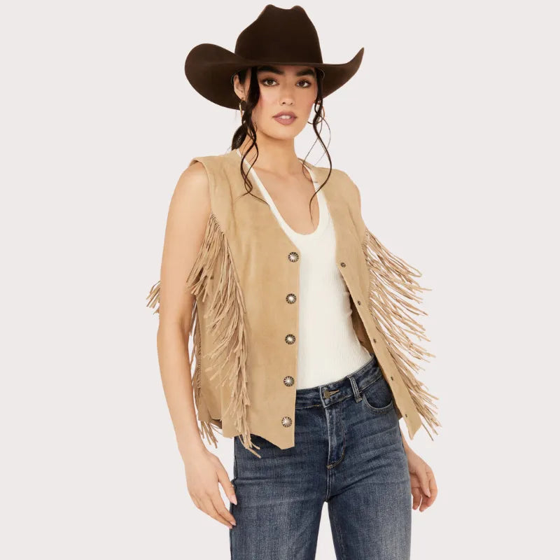 Scully Women's Fringe Suede Vest image 1