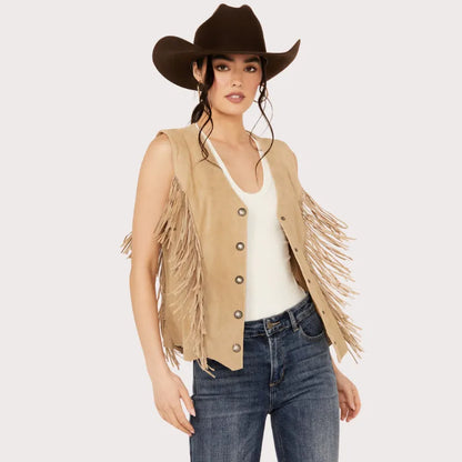 Scully Women's Fringe Suede Vest image 1