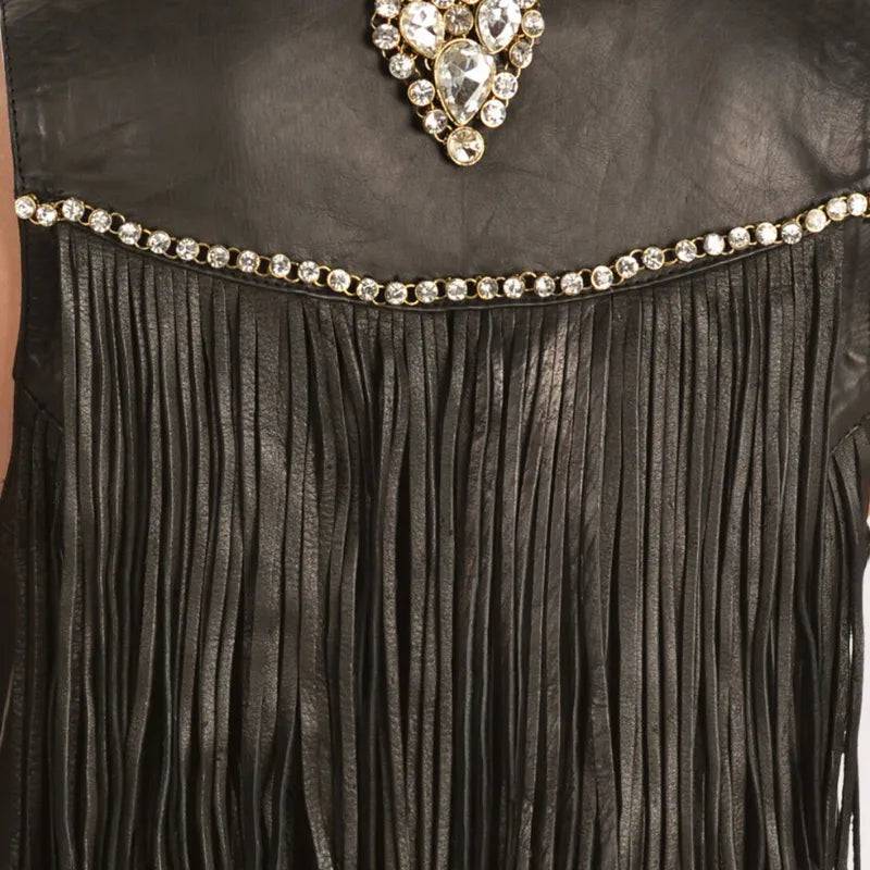 Kobler Leather Women's Yucaipa Fringe & Rhinestone Leather Vest image 4