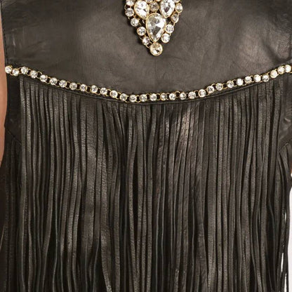 Kobler Leather Women's Yucaipa Fringe & Rhinestone Leather Vest image 4
