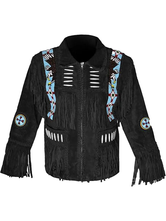 Cowboy Western Leather Jacket With Fringe image 0