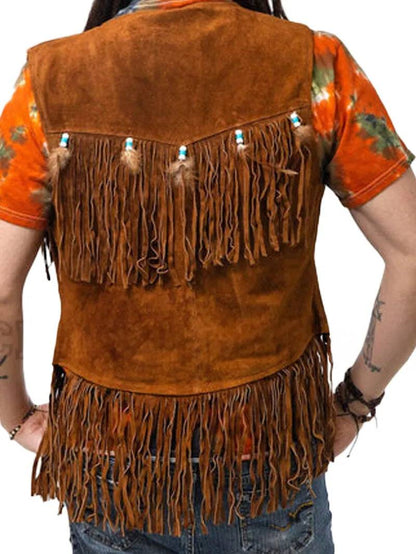 Leather Fringe Vest image 1