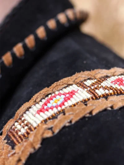 Beaded Black Fringe Leather Jacket