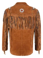 Beaded and Fringed Suede Jacket back side
