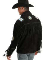 FRINGED SUEDE LEATHER JACKET - BIG & TALL (2)