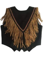Handmade Sleeveless western leather Fringe vest for men (1)