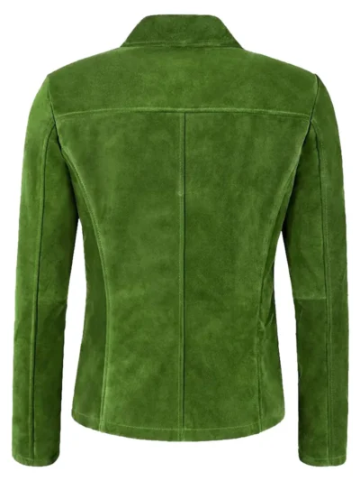Classic Lime Green Suede Leather Blazer