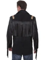 Mens Suede Fringe Jacket back side