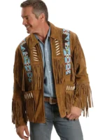 Men Fringe Suede Jacket - thecreativeleather.com