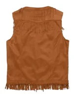 Men’s Brown Suede Fringe Cowboy Vest (1)