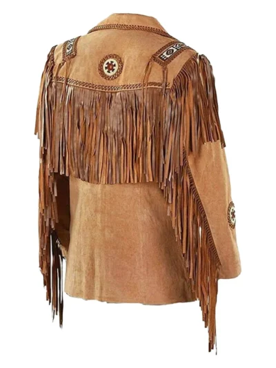 fringe leather jacket back side