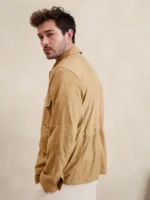 Tan Suede Leather Jacket back side