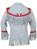 Grey Suede Fringe Leather Jacket