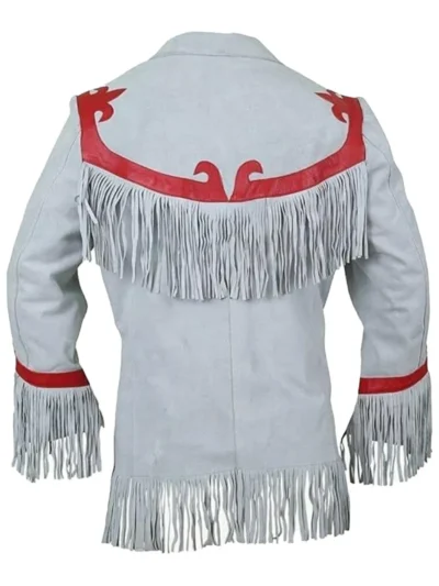 Grey Suede Fringe Leather Jacket