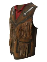 Men’s Western Leather Vest with Fringes (1)