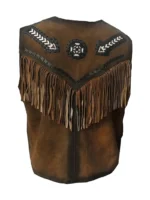 Men’s Western Leather Vest with Fringes (2)