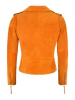 Tangerine Suede Leather Jacket