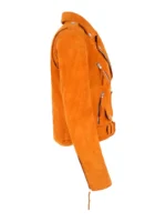 Tangerine Suede Leather Jacket