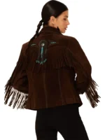 Scully Beaded Fringe Suede Leather Jacket