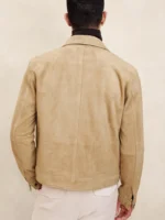 Trucker Leather Jacket - Suede Trucker Jacket back side
