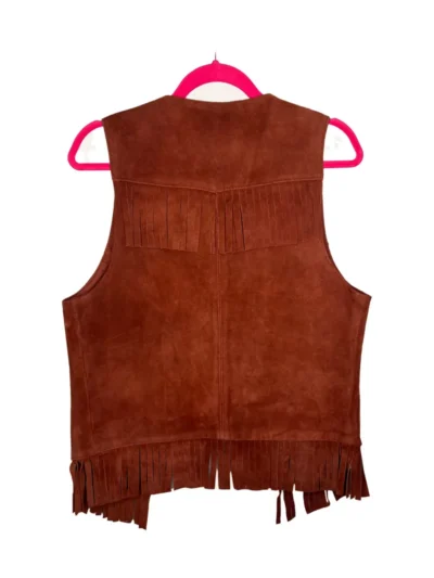 Vintage International Suede Leather Fringe Vest (3)